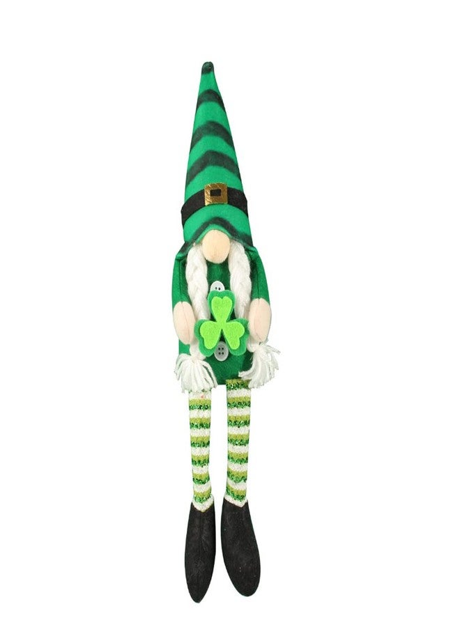 BLESOUYI St. Patrick's Day Decorations Spring Irish Gnome Doll Ornaments Decorative Elf Doll Green Shamrock Gift for Home Table Window Display Holiday Party Decoration(Girl) - Image 2